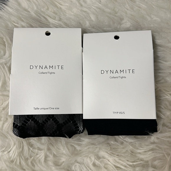 NWT Dynamite Basic Opaque & Double Fishnet Tights XS/S - Picture 6 of 6